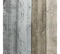 Arthouse Painted Wooden Panel Wallpaper Blue And Neutral 904008