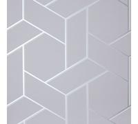 Arthouse Parquet Geo Silver Wallpaper