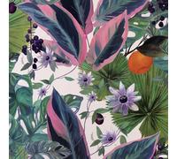 Arthouse Passion Flower Wallpaper White/Multi 921704 Purple/Green