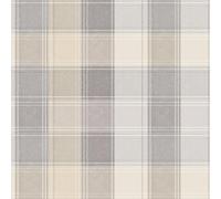 Arthouse Country Check Mono Tartan Plaid Wallpaper Grey 901902