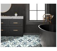 Arthouse Floor Tile Motif 30.5X30.5Cm Blue (10 Tiles Per Pack), Blue