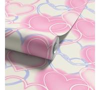 Arthouse Pink Neon Hearts Children's Smooth Wallpaper