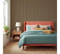 Pinstripe Wood Slats Wallpaper Brown