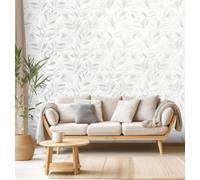 Arthouse Rasch Fiji Leaf Metallic Wallpaper Grey Roll Bedroom Hallway Wall Decor Full Roll