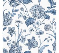 Arthouse Rasch Hydrangea Blue Printed Wallpaper Roll Bedroom Hallway Wall Decor Full Roll