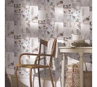 Arthouse Retreat Collage Pattern Photo Leaf Wood Roses Wallpaper 669500