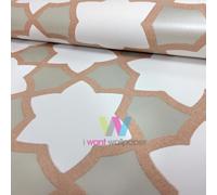 Arthouse Rio Star Pattern Wallpaper Stripe Motif Modern Metallic Glitter Roll[COPPER 690700]