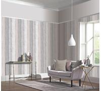 Arthouse Rustic Grey Blush Pink Painted Wood Grain Panel Effect Wallpaper 902809