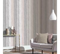 Grey Blush Pink Rose Gold Geometric Floral Wood Panel Trellis Feature Wallpaper