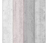 Arthouse Rustic Painted Wood Panel Wood Grain Effect Wallpaper Pink /Grey 902809