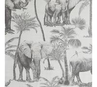 Arthouse Safari Elephant Wallpaper in Grey Arthouse Grey