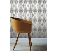 Scandi Diamond Textured Wallpaper - Silver