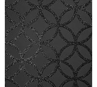 Arthouse Sequin Geo Wallpaper in Black Arthouse Black