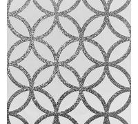 Arthouse Sequin Geo Wallpaper in Silver Arthouse Silver
