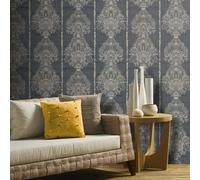 Arthouse Silk Road Charcoal Wallpaper Grey Silk Inspired Tribal Markings 610606