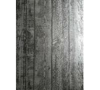 Arthouse Silver Foil Wood Mono Vinyl Metallic Wallpaper 903807