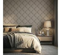 Arthouse Soft Taupe Geometric Panel Wallpaper