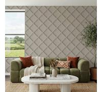 Arthouse Soft Taupe Geometric Panel Wallpaper