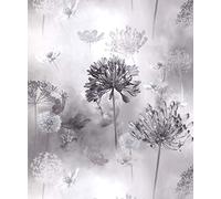 Arthouse Spring Meadow Mono Black Photographic Montage - Flowers & Dandelion - Living Spaces & Feature Walls - Bedroom - Kitchen - Hallway - Livingroom - Study - Full Roll 10.05m (L) X 53cm (W) 697401