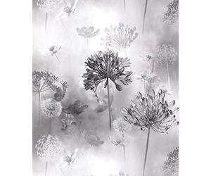 Arthouse Spring Meadow Mono Black Photographic Montage - Flowers & Dandelion - Living Spaces & Feature Walls - Bedroom - Kitchen - Hallway - Livingroom - Study - Full Roll 10.05m (L) X 53cm (W) 697401