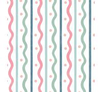 Arthouse Squiggle Stripe Pink Multi Paste The Wall Washable Wallpaper - 10M X 0.5M - Pink Striped Style Premium Wall Paper for Modern Interior Styling Glue Adheisive/Paste The Panel/Wall