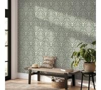 Stag Damask Sage Green Wallpaper - Sage Green