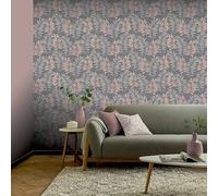Stardust Palm Pink - Grey Wallpaper - Pink and Grey