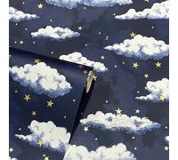 Arthouse Stars And Clouds Kids Navy Wallpaper Good Night 3D Effect Clouds And Stars 923907 - Bedroom, Kids Room And Nursery
