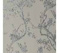 Arthouse Sundown Soft Silver Floral Foil Wallpaper 901802