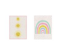 Arthouse Sunshine & Rainbow Pink Canvas Art, Set Of 2 (H)40Cm X (W)30Cm