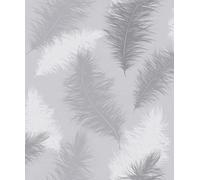Arthouse Wallpaper Sussaro Feather - Luxury gel-effect feather design, matt grey, 1005 x 53cm