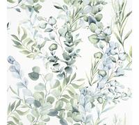 Arthouse Tranquil Leaf Vinyl Textured Wallpaper in Green Arthouse Green