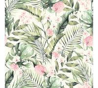 Arthouse | Tropical Floral Pink & Green Wallpaper | Stunning Botanical Design | Dramatic Feature Wall | Bedroom & Living Room Interior | Easy Paste The Paper Method | 1005 x 53cm