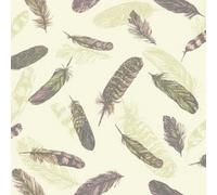 Arthouse Vintage Plume Bird Feathers Textured Vinyl Pink Green Wallpaper