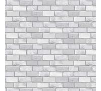 Arthouse Metallic Brick Silver Wallpaper - Bring an Exposed Wall Illusion to Any Room - On-Trend Contemporary Loft Look - Versatile Design Finished with Silver Metallic Highlights - 669401