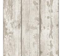 Arthouse Washed Wood White Wallpaper 694700