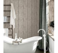 Arthouse Weathered White Washed Old Wood Panel Designer Feature Wallpaper 694700