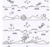 Arthouse Wipe Clean Space Scene Wallpaper - Wipe Clean - Bedroom - Classroom - Office - Toilet - White Gloss Finish 10m Long Roll - 920002