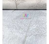 Arthouse Wonderland Tree Pattern Wallpaper Silhouette Forest Stripe Glitter Roll[NATURAL 256702]