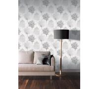 ARTHOUSE WONDERLAND TREE SILHOUTTE FOREST MONO WALLPAPER GLITTER FINISH 256701