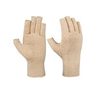 Arthritis Compression Gloves Relieves Pain From Rheumatoid Carpal Tunnel Hand Gloves Fingerless For Computer Typing And Dailywork Support For Hands And Joints Womens Mittens (Beige, M)