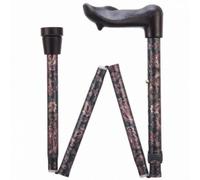 Arthritis Grip Cane - Folding, Adjustable, Left Handed - Paisley