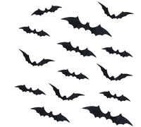 Arthsdite 120pcs Halloween Decorations Indoor PVC 3D Scary Bats Wall Decor DIY Halloween Realistic Bat Decoration Creepy Stickers DIY Wall Decal for Home Decor Bathroom Indoor Party Supplies