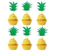Arthsdite 24 Pcs Pineapple Cupcake Toppers Pineapple Cute Cupcake Picks for Summer Luau Tropical Hawaiian Party Cake Decorations