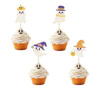 Arthsdite 24Pcs Halloween Cupcake Toppers Cute Little Boo Cupcake Picks Baby Shower Decorations Spooky Ghost Birthday Decorations