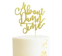 Arthsdite About Damn Time Wedding Cake Topper, Wedding Engagement Anniversary Party Decorations Supplies, Finally Cake Decor, Party Decorations - Gold Glitter