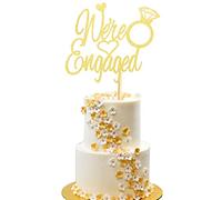 Arthsdite Gold We Are Engaged Cake Topper, 1Piece, for Engagement, Wedding & Party Decorations