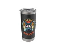 Arthur Best Cat Dad Ever Funny Custom Personalized Name Stainless Steel Insulated Tumbler