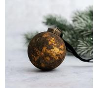 Arthur Cameron - 2″ Patina Glass Christmas Tree Decorations - Rustic Christmas Decorations & Timeless Tree Decorations (Amber)