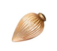 Arthur Cameron - 3" Extra Large Ribbed Crackle Glass Pinecone - Hand-Blown Glass Christmas Tree Decoration & Elegant Christmas Bauble for Winter Displays (Champgane)